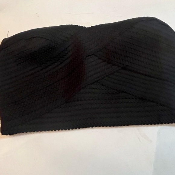 Express Strapless Crop Top Sz S Black Zip Back - Picture 9 of 10